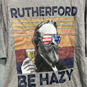 The Mountain Gray Tee with Retro Patriotic Design